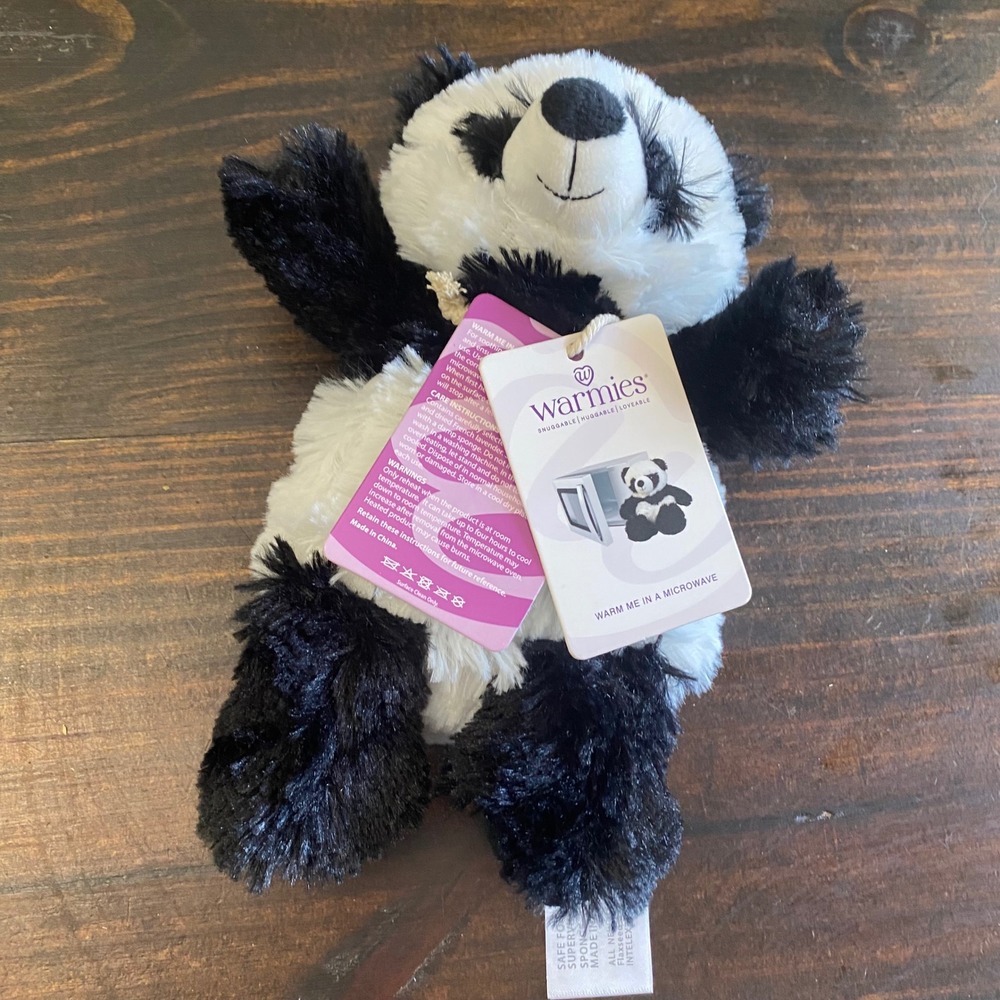 Warmies Panda Plush Microwavable Lavender Scented Weighted Stuffed Animal 9" Tag - Picture 4 of 5